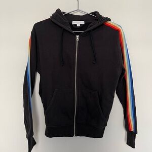 Spiritual Gangster zip up hoodie rainbow stripe xs